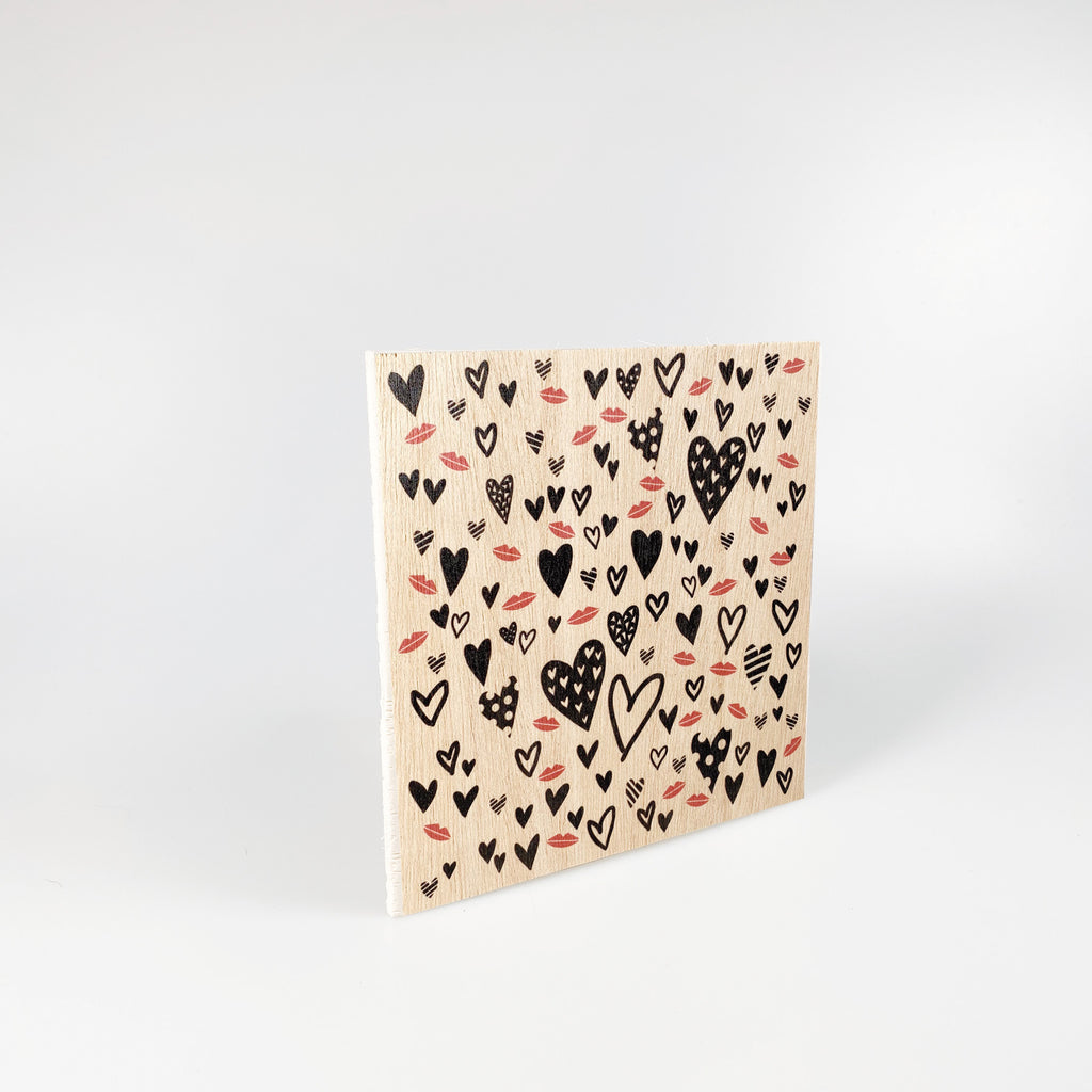 Holzpostkarte “Himmel voller Herzen“