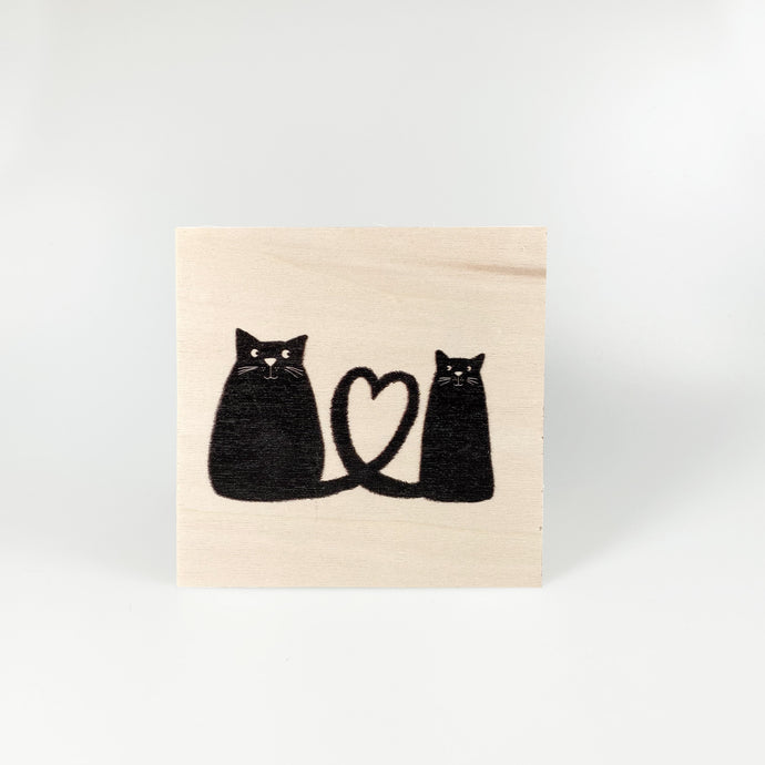 Holzpostkarte “Katzenpärchen“