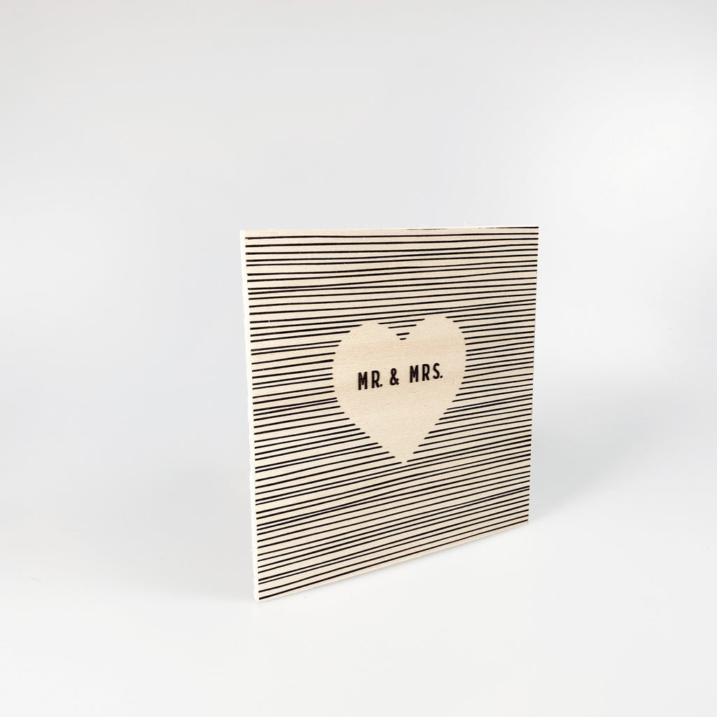 Holzpostkarte "Mr. & Mrs.“