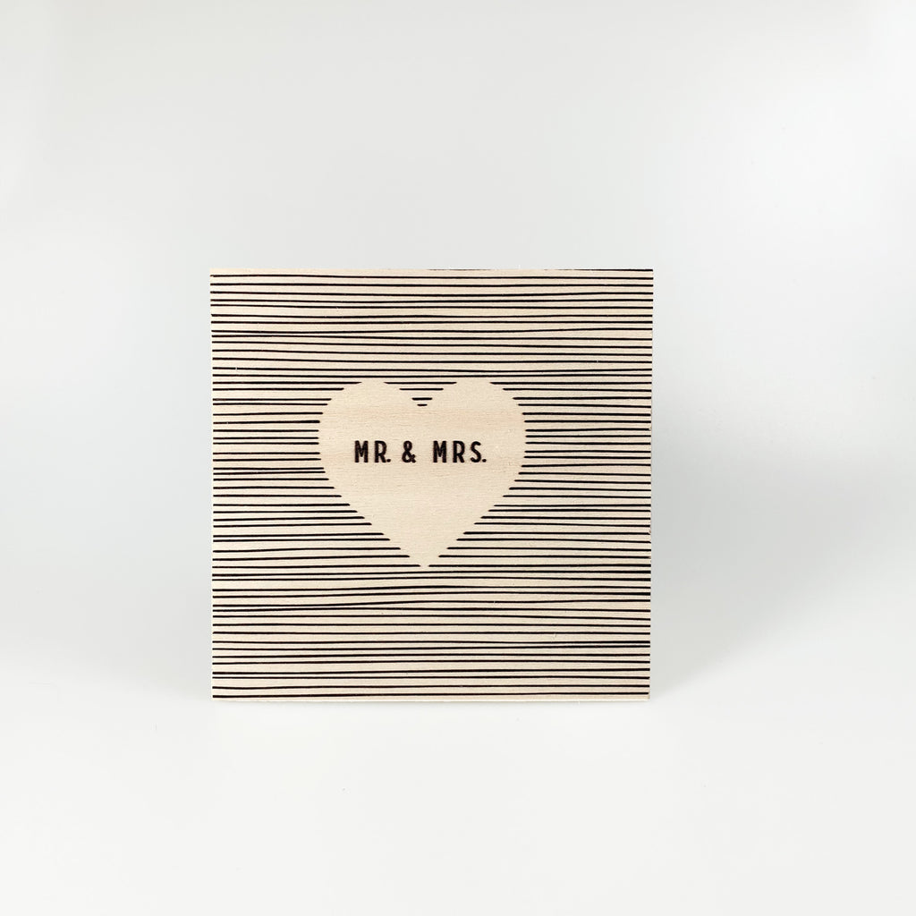 Holzpostkarte "Mr. & Mrs.“