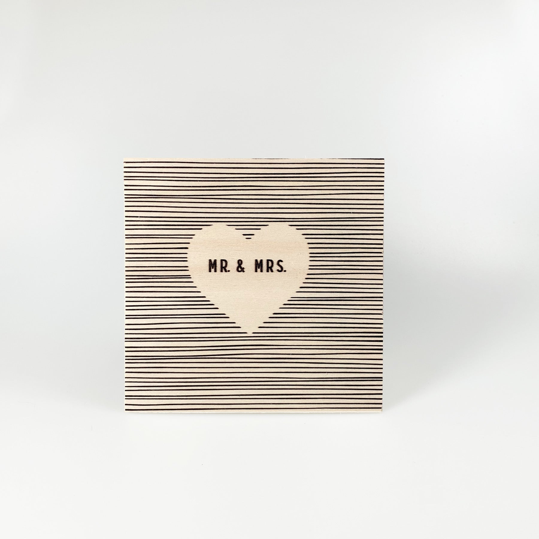Holzpostkarte "Mr. & Mrs.“