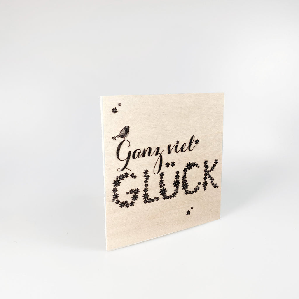 Holzpostkarte “Ganz viel Glück“