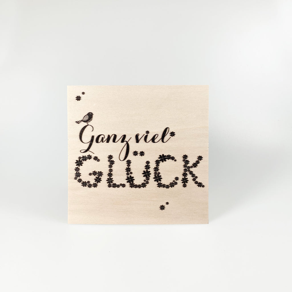 Holzpostkarte “Ganz viel Glück“